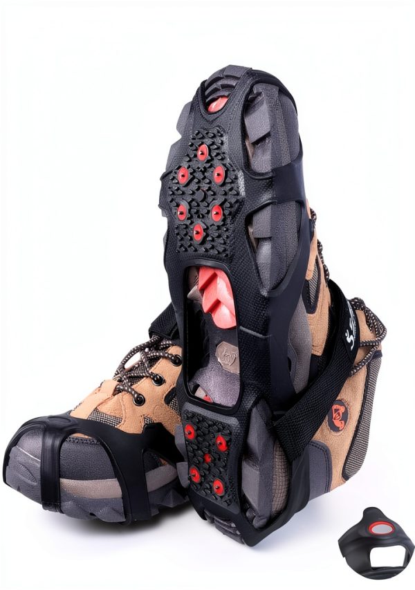 Sfee Ice Grip Crampons Black L for Boots with 10 Tungsten Spikes-0
