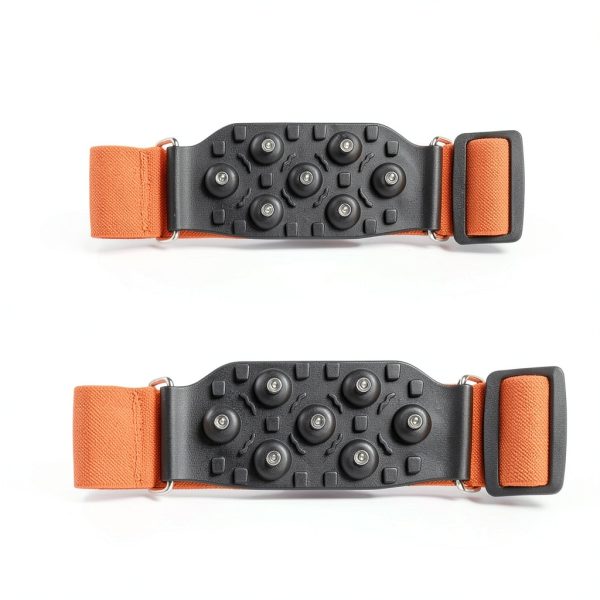 Ice Cleats AGOOL Snow Grip Shoe Spikes Orange Large 2 pcs-3