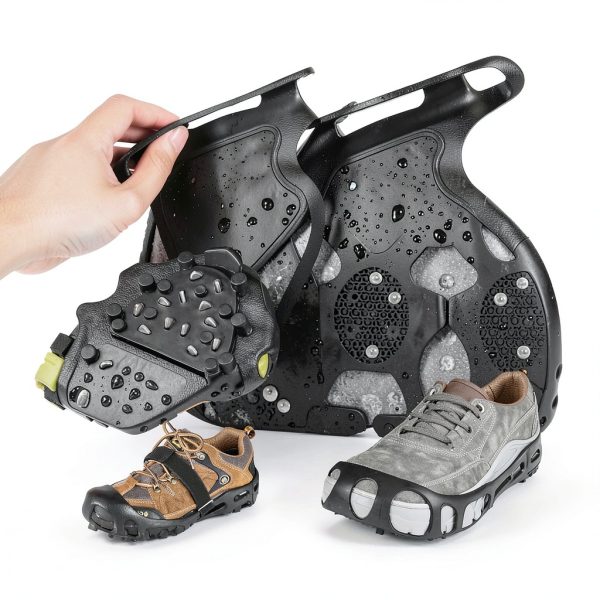 SYOURSELF Ice Cleats for Shoes Black Medium – 28 Spike Anti‑Slip Grip-1
