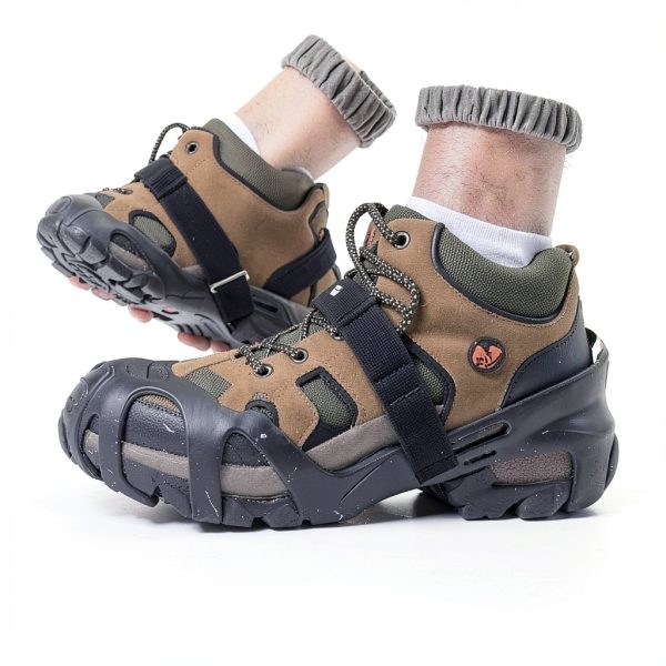 Sfee Ice Grip Crampons Black L for Boots with 10 Tungsten Spikes-3