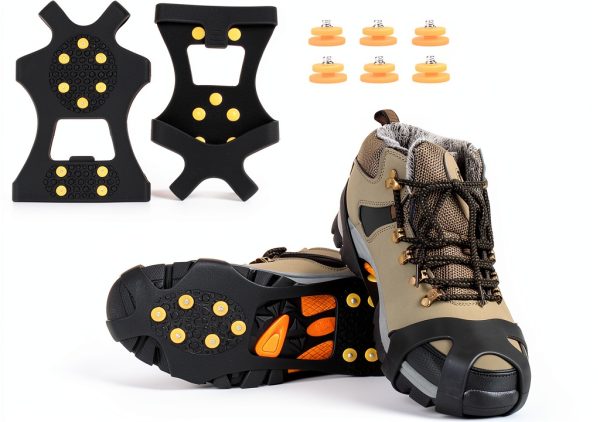 EONPOW Ice Snow Grip Cleats – Non‑Slip Steel Studs, TPE, Sizes S‑XL-0