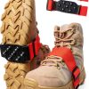 Ice Cleats AGOOL Snow Grip Shoe Spikes Orange Large 2 pcs-0