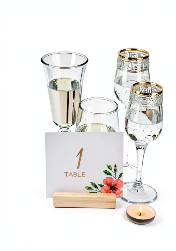 6 Pcs Wood Place Card Holders, Wooden Table Number Stands, Wooden Picture Holders Stands for Acrylic Signs, Wedding/Ceremony/Home/Party/Decoration Holders-2