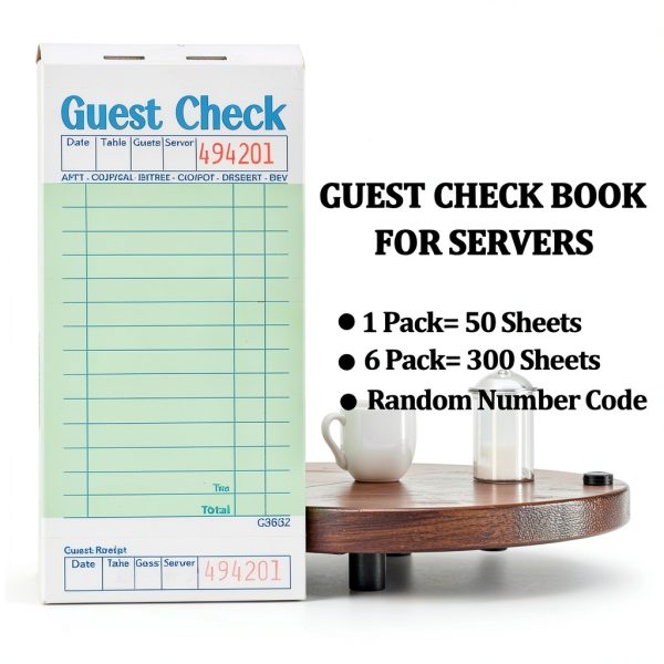 Guest Checks Budgenix Green 6 Pack 300 Sheet Notepad 6.7x3.5 Inch-2
