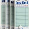 5 Pack Guest Check Books, Server Note Pads for Restaurant, Green Waiter Checkbook, Waitress Notepad, Food Receipt Book, Restaurant Order Pad 50 Sheets/Pack, 250 Total Tickets-0