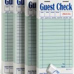 5 Pack Guest Check Books, Server Note Pads for Restaurant, Green Waiter Checkbook, Waitress Notepad, Food Receipt Book, Restaurant Order Pad 50 Sheets/Pack, 250 Total Tickets-0