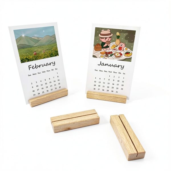 6 Pcs Wood Place Card Holders, Wooden Table Number Stands, Wooden Picture Holders Stands for Acrylic Signs, Wedding/Ceremony/Home/Party/Decoration Holders-3