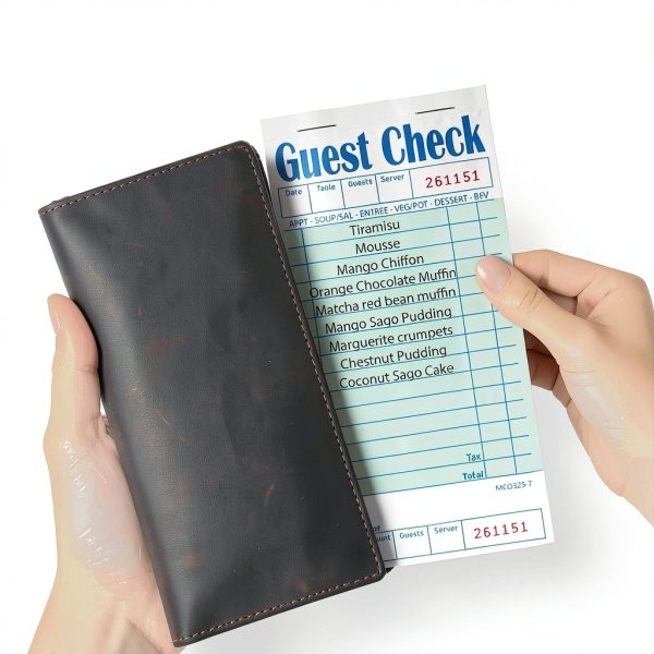5 Pack Guest Check Books, Server Note Pads for Restaurant, Green Waiter Checkbook, Waitress Notepad, Food Receipt Book, Restaurant Order Pad 50 Sheets/Pack, 250 Total Tickets-3
