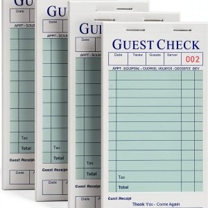 XKDOUS Server Books 6 Pack Green Guest Check Pads for Restaurants-0
