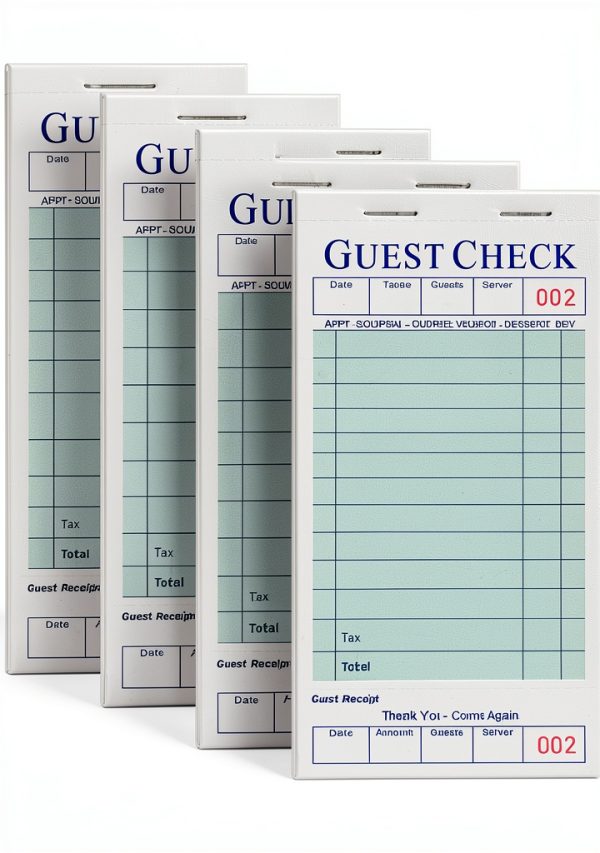 XKDOUS Server Books 6 Pack Green Guest Check Pads for Restaurants-0